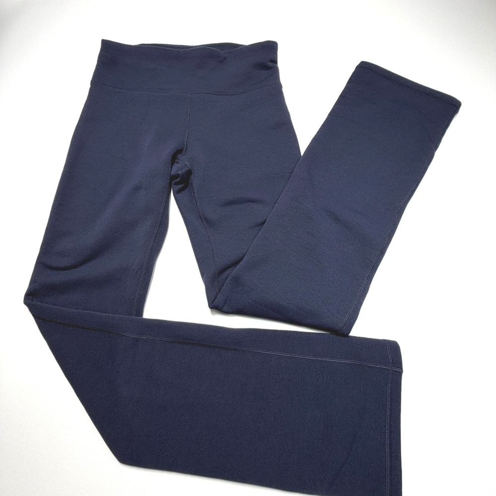 Athleta Altitude Fleece Pants Women S Navy Blue Flare Leg Winter Yoga